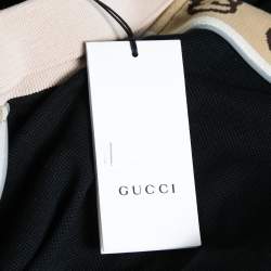 Gucci Black Cotton Pique Logo Tape Trimmed Polo T-Shirt XL