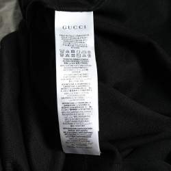 Gucci Black Cotton Pique Logo Tape Trimmed Polo T-Shirt XL