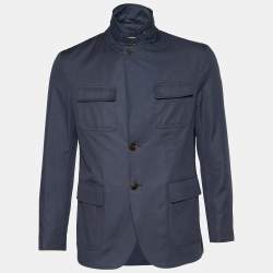 Gucci Blue Cotton Zip Front  Jacket M
