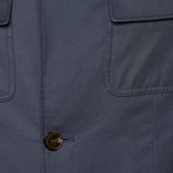 Gucci Blue Cotton Zip Front  Jacket M