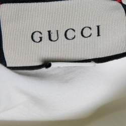Gucci White Blade Print Cotton Crewneck T-Shirt M