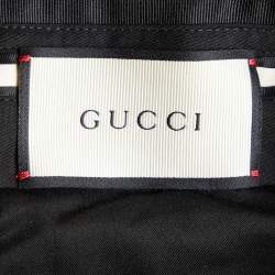 Pre Owned Gucci Black Silk Satin Tiger Pattern Trousers M