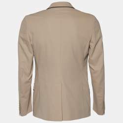 Pre Owned Gucci Salmon Pink Cotton Contrast Detail Button Front Jacket M