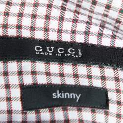 Gucci Multicolor Grid Pattern Cotton Skinny Fit Shirt XL
