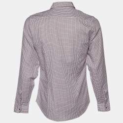 Gucci Multicolor Grid Pattern Cotton Skinny Fit Shirt XL