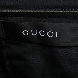 Pre Owned Gucci Black Wool Crepe Trousers L