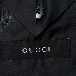 Gucci Grey Striped Wool Crepe Single-Breasted Blazer XL