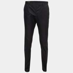 Gucci Navy Blue Cotton Skinny Fit Trousers XL