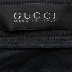 Gucci Navy Blue Cotton Skinny Fit Trousers XL