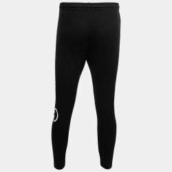 Pre Owned Gucci Black Logo Print Cotton Sweatpants S