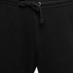 Pre Owned Gucci Black Logo Print Cotton Sweatpants S