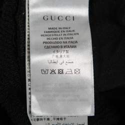 Pre Owned Gucci Black Logo Print Cotton Sweatpants S