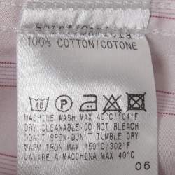 Pre Owned Gucci Pale Pink Striped Cotton Classic Shirt S