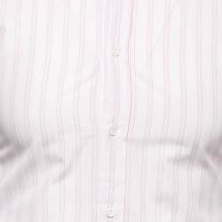 Pre Owned Gucci Pale Pink Striped Cotton Classic Shirt S