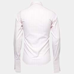 Pre Owned Gucci Pale Pink Striped Cotton Classic Shirt S