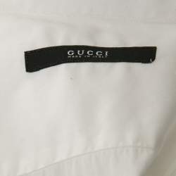 مملوكة مسبقًا Gucci White Cotton French Cuff Shirt M