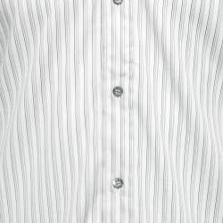 Gucci White Striped Cotton Stretch Fitted Button Front Shirt S