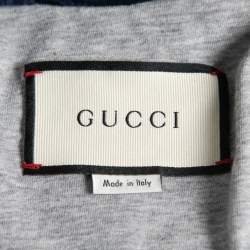 Pre Owned Gucci Blue Synthetic Hooded Zip-Up Jacket M