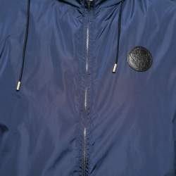 Pre Owned Gucci Blue Synthetic Hooded Zip-Up Jacket M