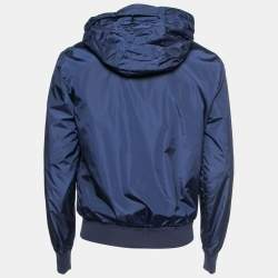 Pre Owned Gucci Blue Synthetic Hooded Zip-Up Jacket M