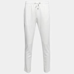 Gucci White Knit Bee Embroidered Pocket Detail Joggers S