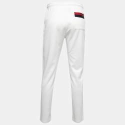 Gucci White Knit Bee Embroidered Pocket Detail Joggers S