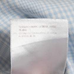 Pre Owned Gucci Blue Checked Cotton Slim Fit Button Front Shirt M