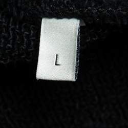 Pre Owned Gucci Black Cotton Knit Blind for Love Tiger Patch Hoodie L