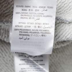 Pre Owned Gucci Grey Cotton Jersey Logo Web Trimming Zip-Up Hoodie L