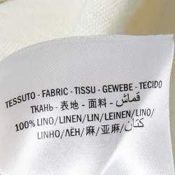 Gucci Cream Printed Linen Crew Neck T Shirt M