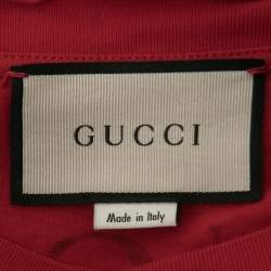 Gucci Red Billy Idol Print Cotton Oversized T-Shirt 3XL