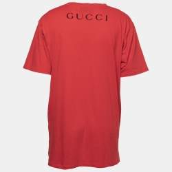 Gucci Red Billy Idol Print Cotton Oversized T-Shirt 3XL