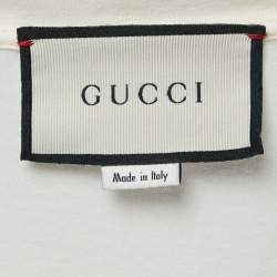 Gucci Cream City Logo Print Cotton Crew Neck T-Shirt XXL 
