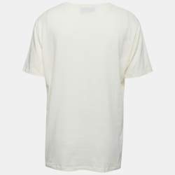 Gucci Cream City Logo Print Cotton Crew Neck T-Shirt XXL 