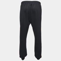 Pre Owned Gucci Black Jersey Web Striped Jogger Pants XXL