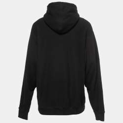 Gucci Black Cotton Tennis Logo Embroidered Oversized Hoodie XXL