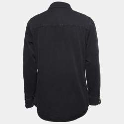 Gucci Black Denim Horsebit Detail Shirt M
