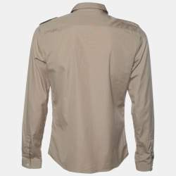 Pre Owned Gucci Light Brown Cotton Duke Fit Shirt L