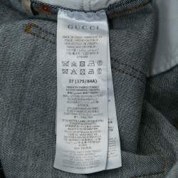 Pre Owned Gucci Blue Dark Wash Denim Tapered Jeans L / Waist: 35"