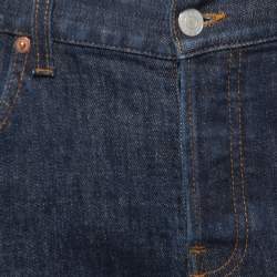 Pre Owned Gucci Blue Dark Wash Denim Tapered Jeans L / Waist: 35"