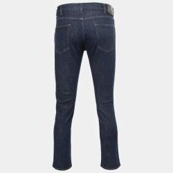 Pre Owned Gucci Blue Dark Wash Denim Tapered Jeans L / Waist: 35"