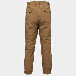 Gucci Brown Cotton Logo Band Detail Trousers XL