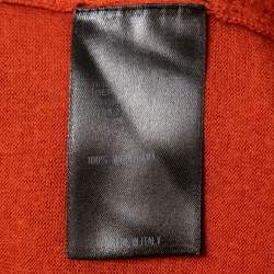 Gucci Orange Textured Wool V-Neck Pullover XL