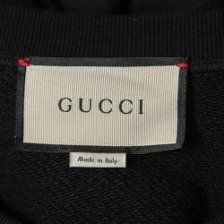 Gucci Black Cotton Sequined Gucci Homme Pour Femme Sweatshirt XS
