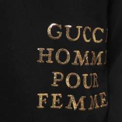 Gucci Black Cotton Sequined Gucci Homme Pour Femme Sweatshirt XS