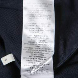 Pre Owned Gucci Navy Blue Dragon Embroidered Cotton Pique Polo T-Shirt S