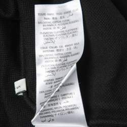 مملوكة مسبقًا Gucci Black Cotton Pique Logo Striped Polo T-Shirt S