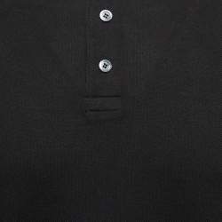 مملوكة مسبقًا Gucci Black Cotton Pique Logo Striped Polo T-Shirt S