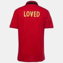 Pre Owned Gucci Red Cotton Pique Polo T-Shirt XL