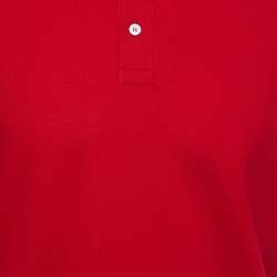 Pre Owned Gucci Red Cotton Pique Polo T-Shirt XL